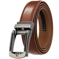 HKM-920467 Casual Leather Belt with Reverse Pull Buckle - Model LY33-23426-1