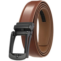 HKM-920467 Casual Leather Belt with Reverse Pull Buckle - Model LY33-23426-1