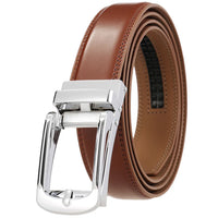 HKM-920467 Casual Leather Belt with Reverse Pull Buckle - Model LY33-23426-1