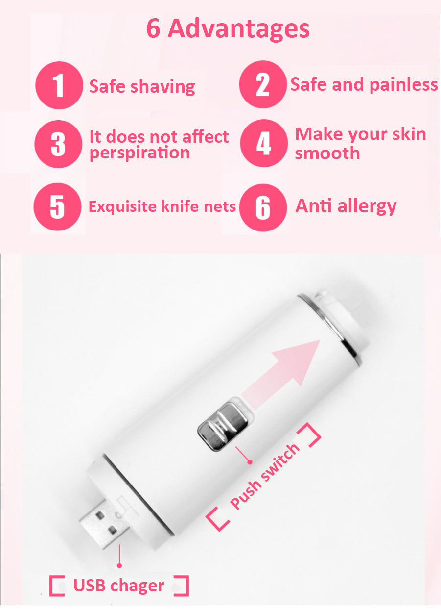 HKM-545555 4-in-1 Electric Facial and Body Hair Removal Tool – Painless, Portable Shaver for Women with Multiple Heads