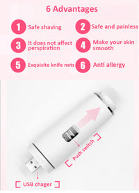 HKM-545555 4-in-1 Electric Facial and Body Hair Removal Tool – Painless, Portable Shaver for Women with Multiple Heads