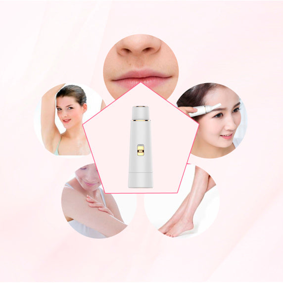 HKM-545555 4-in-1 Electric Facial and Body Hair Removal Tool – Painless, Portable Shaver for Women with Multiple Heads