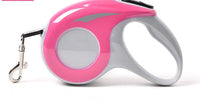 HKM-066195 Retractable Dog Leash - Telescopic 3m Nylon Rope with Metal Lock, Available in Black, Rose Red, and Blue