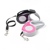 HKM-066195 Retractable Dog Leash - Telescopic 3m Nylon Rope with Metal Lock, Available in Black, Rose Red, and Blue