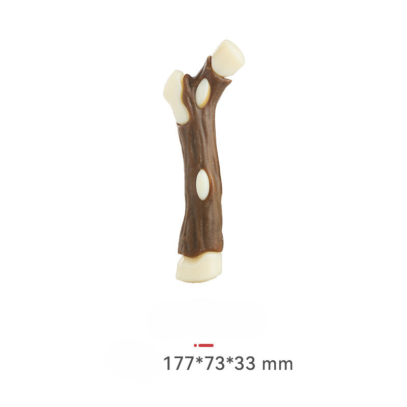 HKM-472403 Indestructible Dog Bones Chew Toy - Real Beef Flavor, Safe Nylon & Cowhide, Ideal for Aggressive Chewers of All Sizes
