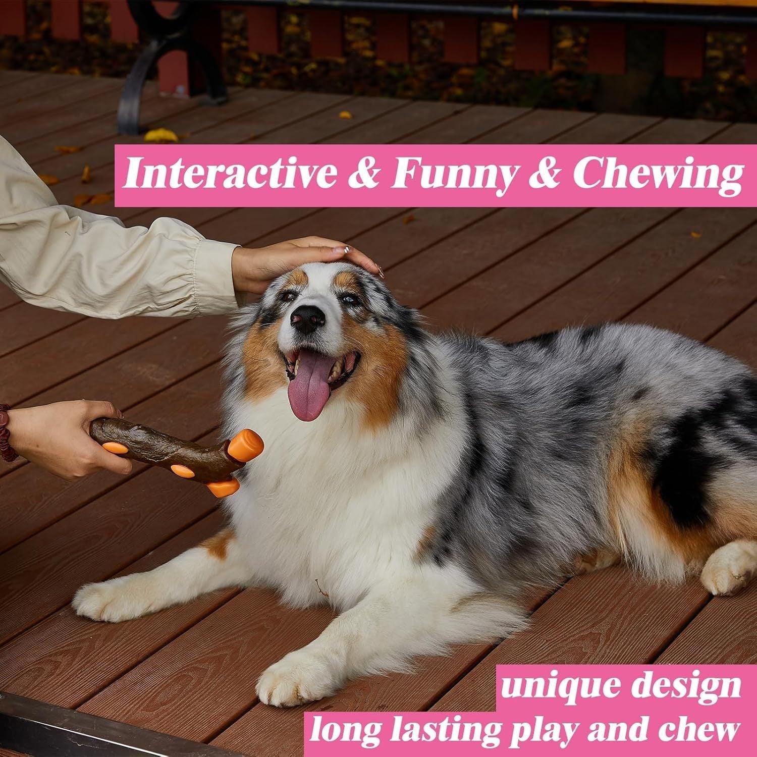 HKM-472403 Indestructible Dog Bones Chew Toy - Real Beef Flavor, Safe Nylon & Cowhide, Ideal for Aggressive Chewers of All Sizes
