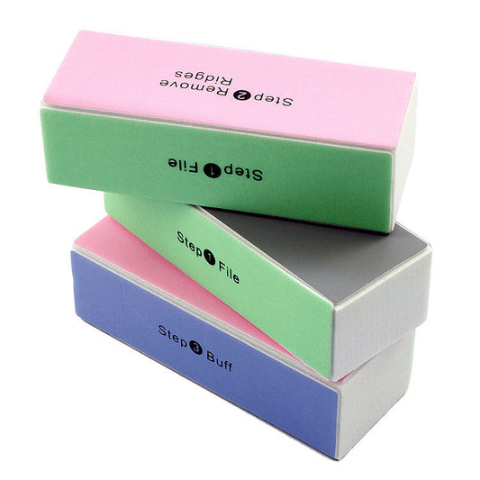 HKM-790163 Nail Four-Sided Sponge Polishing Block - Smooths and Enhances Nail Appearance