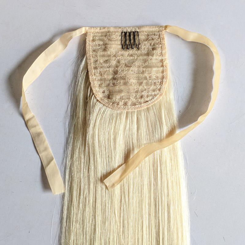 HKM-371027 Real Hair Velcro Ponytail Extension - Seamless Long Tress Wig Available in Various Lengths and Colors