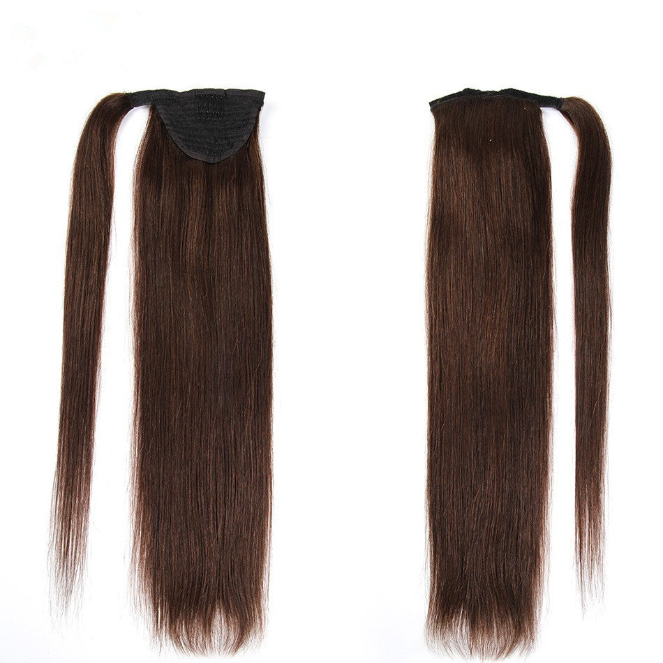 HKM-371027 Real Hair Velcro Ponytail Extension - Seamless Long Tress Wig Available in Various Lengths and Colors