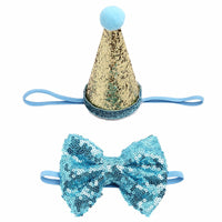 HKM-996883 Sequin Bow Tie for Dogs in Solid Colors - Blue, Rose Red, White, Red, Pink