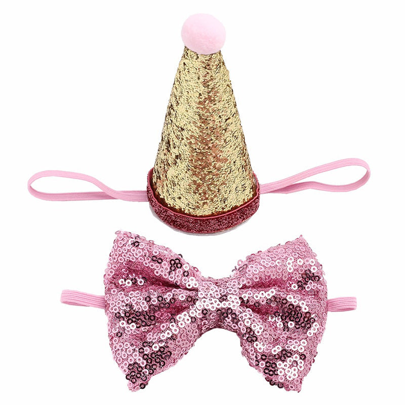 HKM-996883 Sequin Bow Tie for Dogs in Solid Colors - Blue, Rose Red, White, Red, Pink