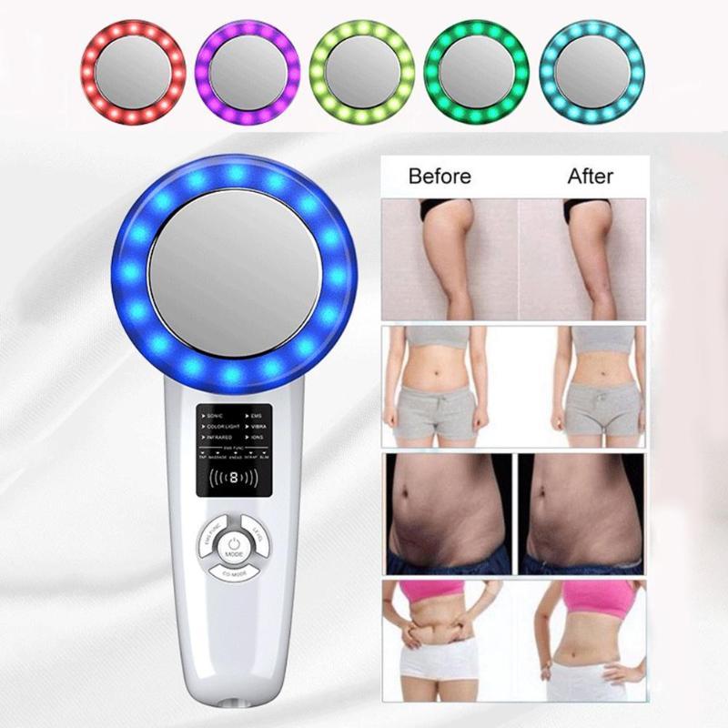 HKM-134739 6-in-1 Ultrasonic Beauty Tool with EMS and Color Light Therapy