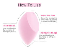 HKM-454163 Double-Sided Beveled Wet Powder Puff - Hydrophilic Non-Latex Beauty Egg for All Skin Types