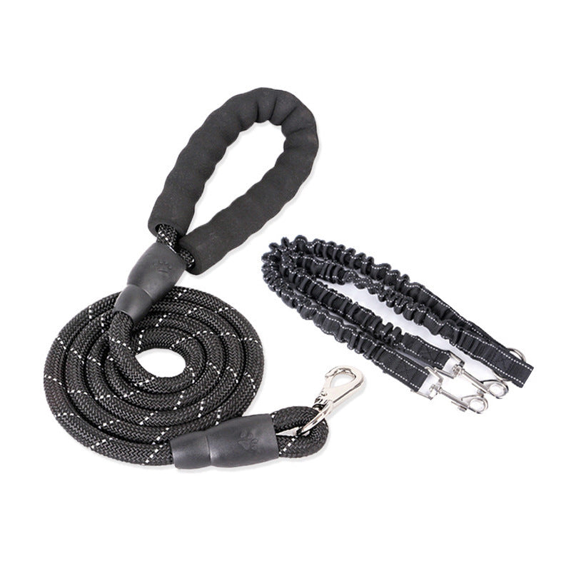HKM-031123 Dual Head Nylon Traction Belt for Dogs - Available in Sizes S and M