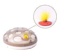 HKM-044115 Interactive Electric Cat Toy Carousel for Engaging Play and Mental Stimulation - ABS Material, Non-Slip Base, Easy Operation