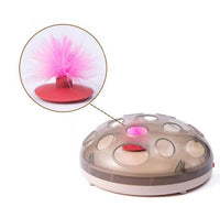 HKM-044115 Interactive Electric Cat Toy Carousel for Engaging Play and Mental Stimulation - ABS Material, Non-Slip Base, Easy Operation