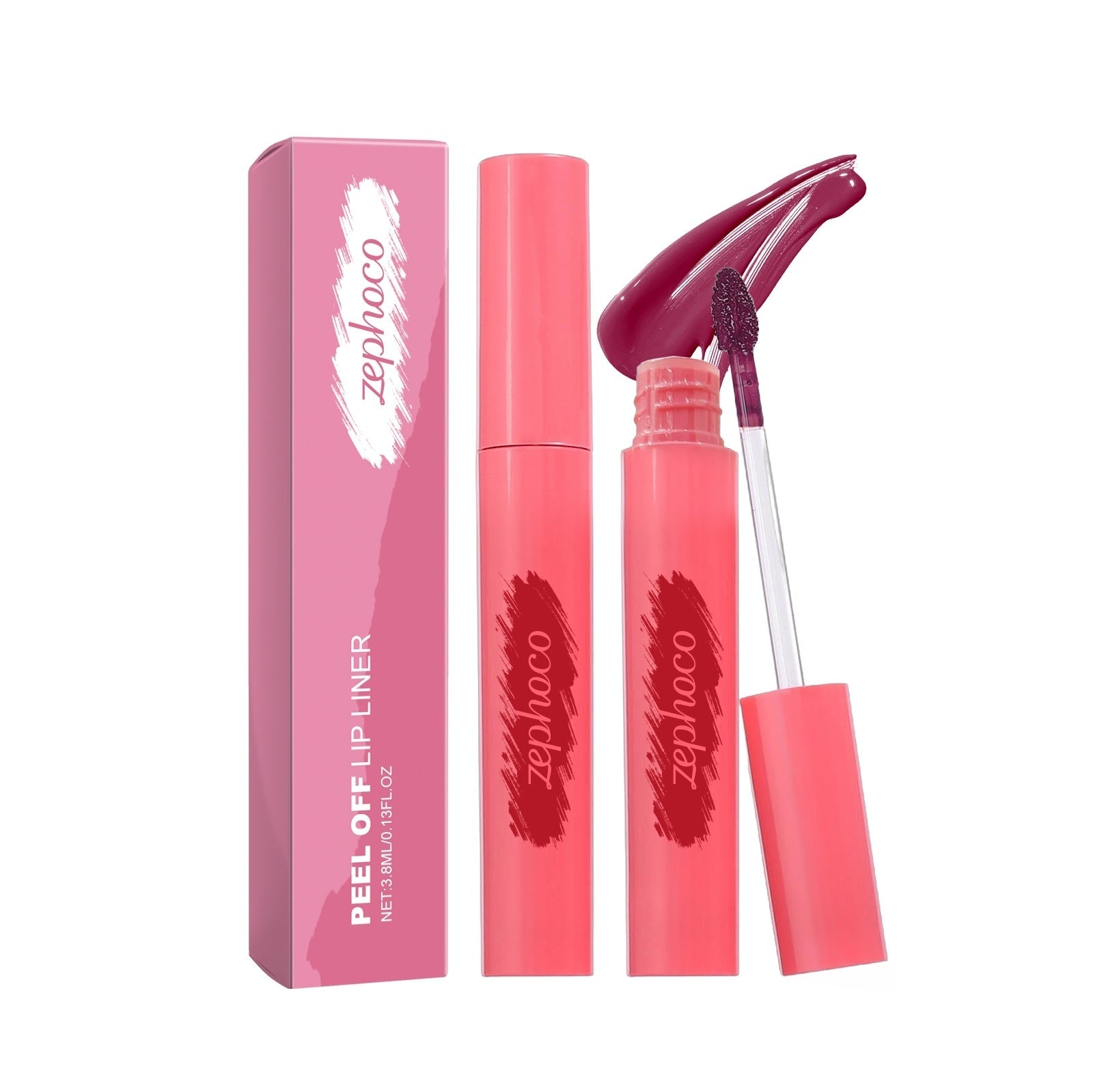 HKM-614867 Matte Tear Off Lip Gloss with Hyaluronic Acid and Vitamin E, 1.6cm x 1.6cm x 11.6cm