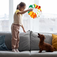 HKM-862483 Rainbow Polar Fleece Flying Disc Toy for Interactive Dog Play and Snuffle Enrichment