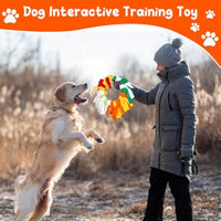 HKM-862483 Rainbow Polar Fleece Flying Disc Toy for Interactive Dog Play and Snuffle Enrichment