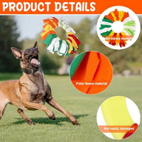 HKM-862483 Rainbow Polar Fleece Flying Disc Toy for Interactive Dog Play and Snuffle Enrichment