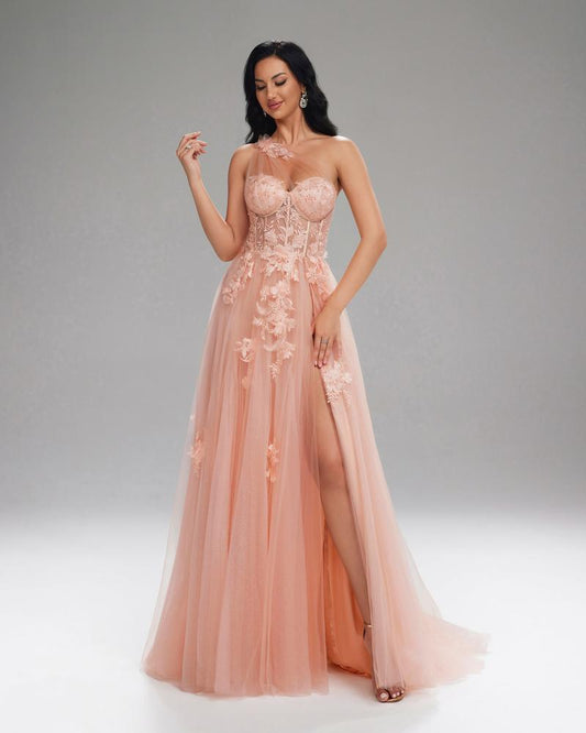 HKM-413971 Elegant Pink Evening Dress for Women - Style EZ25035