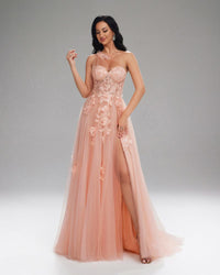 HKM-413971 Elegant Pink Evening Dress for Women - Style EZ25035