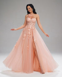 HKM-413971 Elegant Pink Evening Dress for Women - Style EZ25035