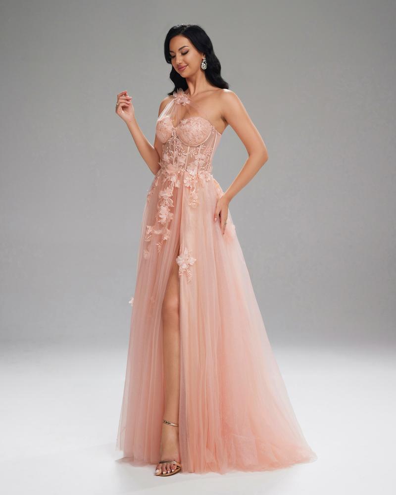 HKM-413971 Elegant Pink Evening Dress for Women - Style EZ25035