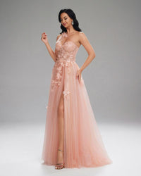 HKM-413971 Elegant Pink Evening Dress for Women - Style EZ25035