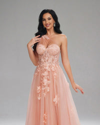 HKM-413971 Elegant Pink Evening Dress for Women - Style EZ25035