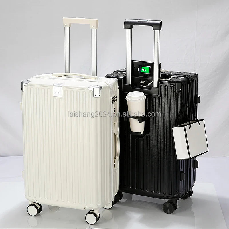 KTX-835347 Durable 4-Wheel Soft Shell Travel Luggage Set with Carry-On Suitcase