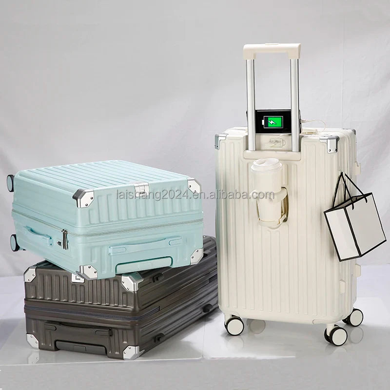 KTX-835347 Durable 4-Wheel Soft Shell Travel Luggage Set with Carry-On Suitcase