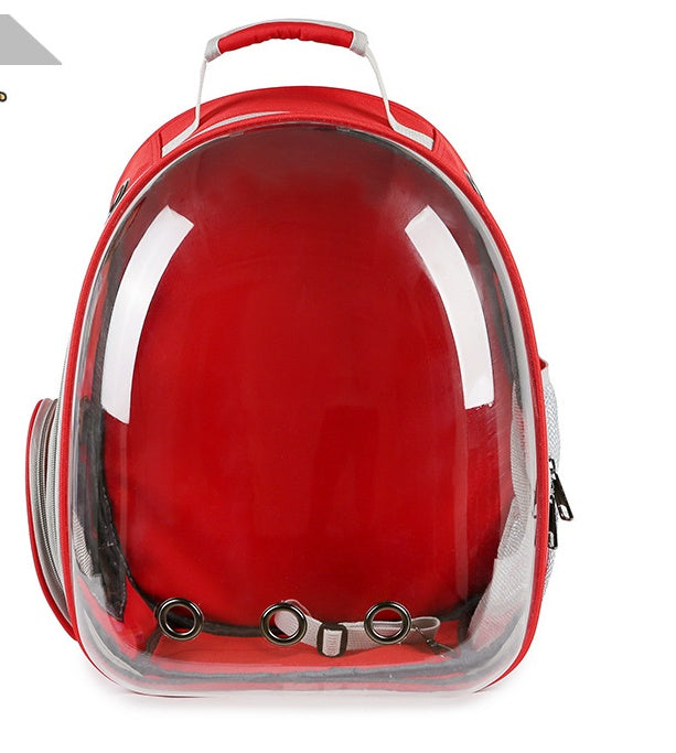 HKM-955987 360-Degree Transparent Bubble Backpack Carrier for Pets - Lightweight and Breathable Rucksack Suitable for Small Dogs and Rabbits