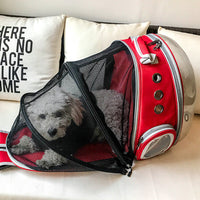 HKM-955987 360-Degree Transparent Bubble Backpack Carrier for Pets - Lightweight and Breathable Rucksack Suitable for Small Dogs and Rabbits