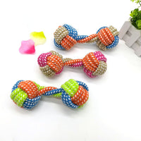 HKM-303955 Small Multicolor Cotton Rope Dumbbell Toy for Dogs - 17cm Long