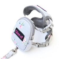 HKM-159059 Adjustable Dog and Cat Harness Leash Set - Breathable Nylon, Perfect for Training and Walks - Available in Pink, Gray, and Sky Blue