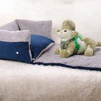 HKM-390547 Removable and Washable Thick Lint Pet Bed with Blanket - Moisture-Proof and Non-Slip Design