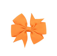 HKM-609619 V-Shaped Ribbed Bow Hairpin for Children - Handmade Solid Color Accessory