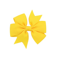 HKM-609619 V-Shaped Ribbed Bow Hairpin for Children - Handmade Solid Color Accessory