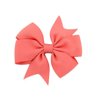 HKM-609619 V-Shaped Ribbed Bow Hairpin for Children - Handmade Solid Color Accessory