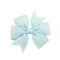 HKM-609619 V-Shaped Ribbed Bow Hairpin for Children - Handmade Solid Color Accessory