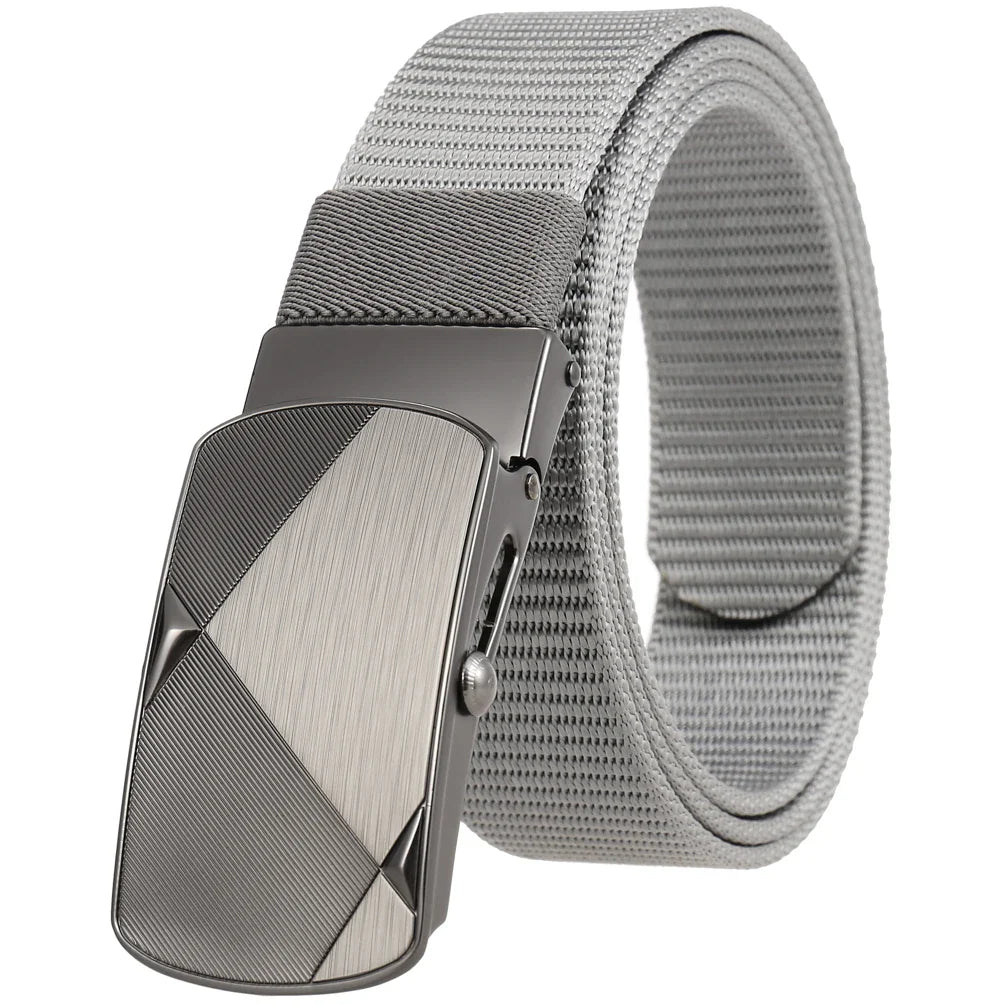 HKM-487571 Custom Leather Belt with Nylon Woven Tape and Tungsten Buckle - Model Ly36-23547-1