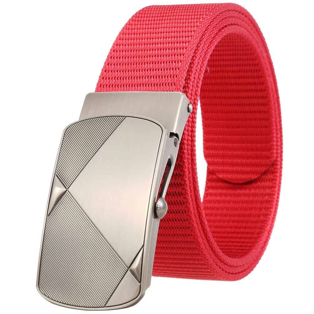 HKM-487571 Custom Leather Belt with Nylon Woven Tape and Tungsten Buckle - Model Ly36-23547-1