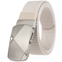 HKM-487571 Custom Leather Belt with Nylon Woven Tape and Tungsten Buckle - Model Ly36-23547-1