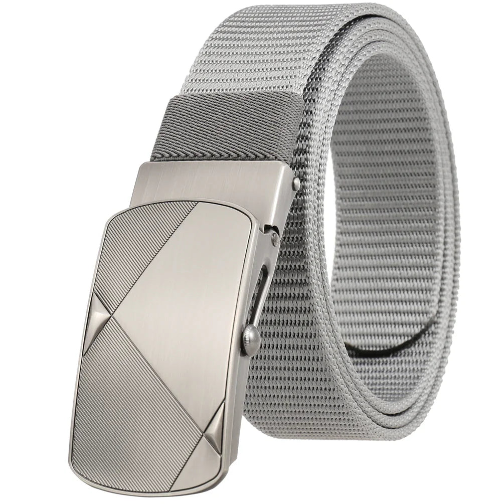 HKM-487571 Custom Leather Belt with Nylon Woven Tape and Tungsten Buckle - Model Ly36-23547-1