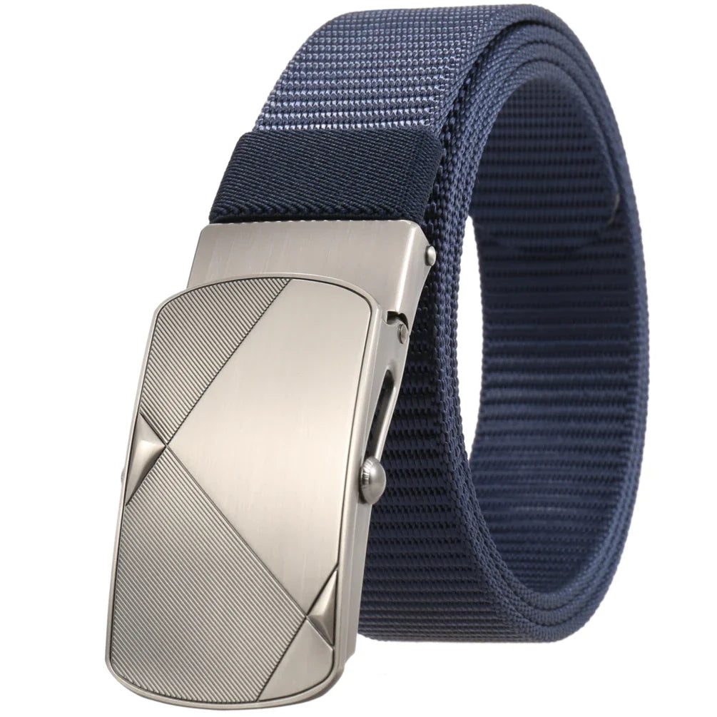 HKM-487571 Custom Leather Belt with Nylon Woven Tape and Tungsten Buckle - Model Ly36-23547-1