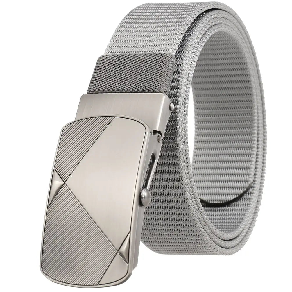 HKM-487571 Custom Leather Belt with Nylon Woven Tape and Tungsten Buckle - Model Ly36-23547-1