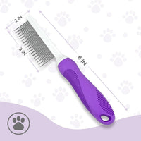 HKM-613843 Detangling Comb for Dogs and Cats with Stainless Steel Teeth - Gentle Grooming Tool for Tangles and Mats