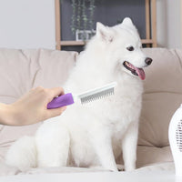 HKM-613843 Detangling Comb for Dogs and Cats with Stainless Steel Teeth - Gentle Grooming Tool for Tangles and Mats