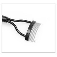 HKM-709715 Double-Headed Eyebrow Brush with Steel Tooth Comb and Nylon Bristles, 14cm Length